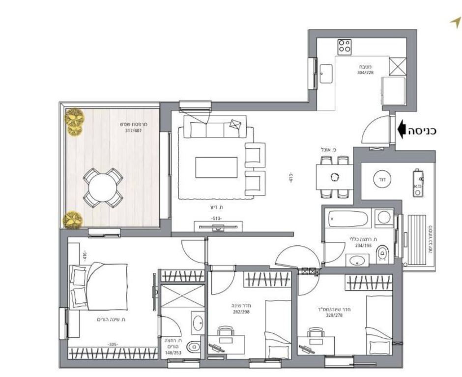 Apartment 4 rooms Netanya Sea 342-IBL-6177