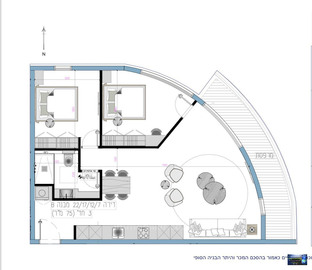 Apartment 3 rooms Eilat Eilat 288-IBL-481