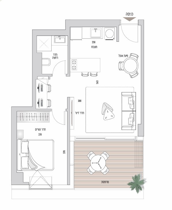 Apartment 1.5 rooms Tel Aviv tel aviv north 342-IBL-6807
