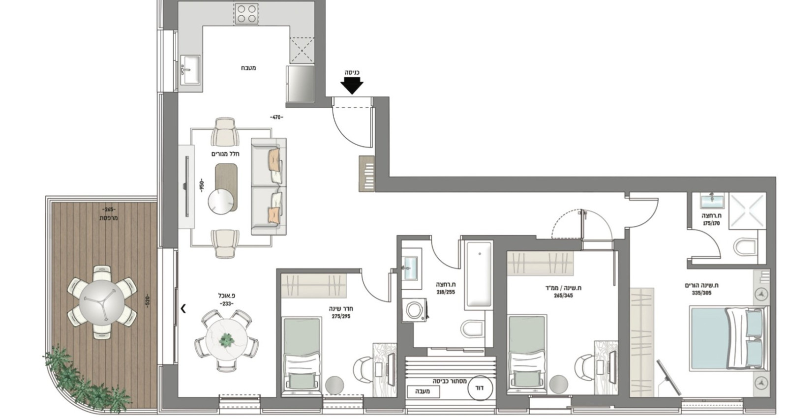 Apartment 3 rooms Bat yam City center 342-IBL-6883
