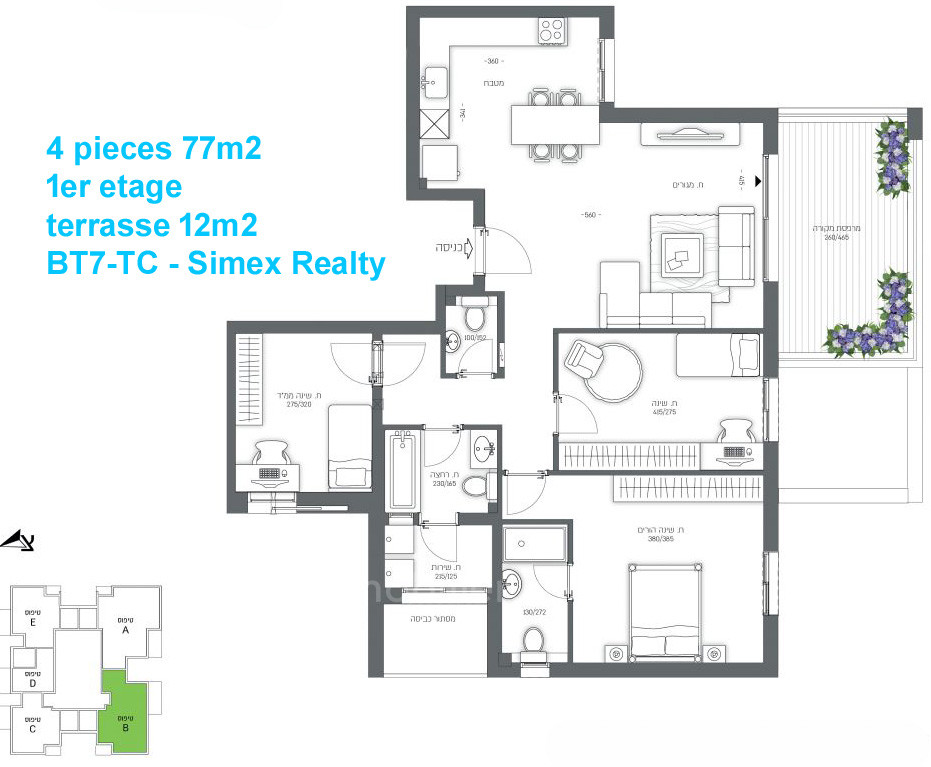 Apartment 4 rooms Jerusalem Talpiot 427-IBL-622