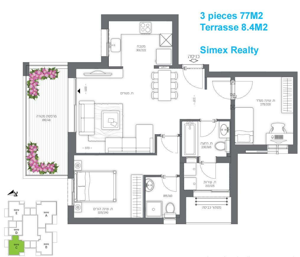 Apartment 4 rooms Jerusalem Talpiot 427-IBL-622