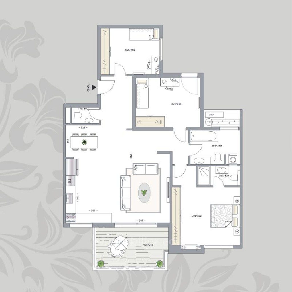 Apartment 4 rooms Netanya City center 507-IBL-31