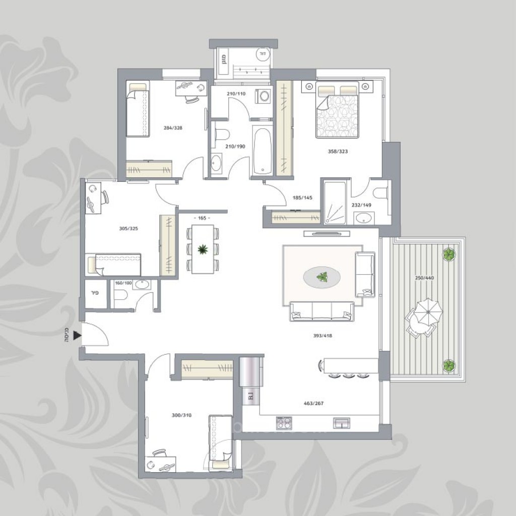 Apartment 5 rooms Netanya City center 507-IBL-32
