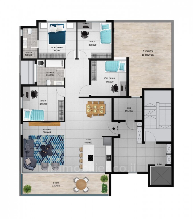 Apartment 5 rooms Netanya City center 507-IBL-49